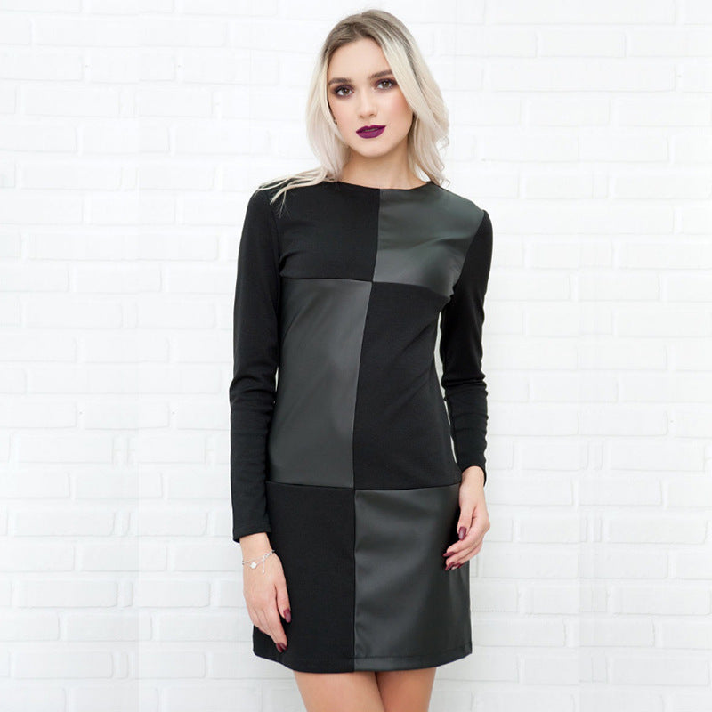 PU-Leder Kleid mit langen Ärmeln – Sexy & Stilvoll